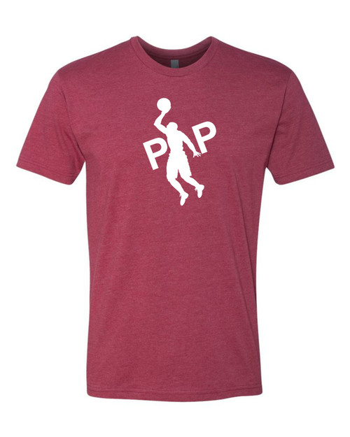 Pipman BBall Tee Heather Cardinal Red White