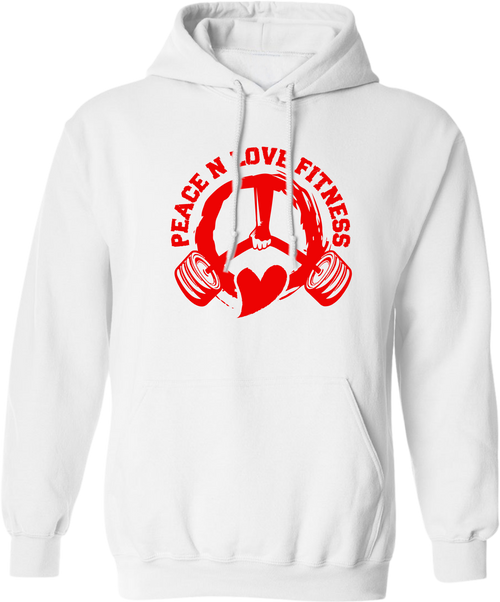 Peace N Love Fitness Brand - PNL Hoodie White & Red