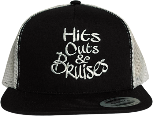 Hits, Cuts & Bruises Podcast - HCB Branded Trucker Hats Black White White