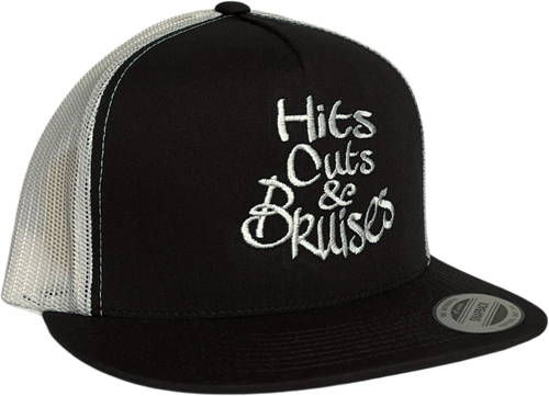 Hits, Cuts & Bruises Podcast - HCB Branded Trucker Hats Black White White