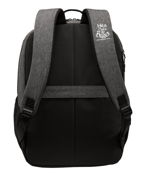 Hits, Cuts & Bruises Podcast - HCB Branded Canvas Backpack Grey Heather White Back