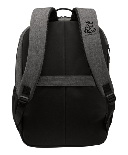 Hits, Cuts & Bruises Podcast - HCB Branded Canvas Backpack Grey Heather Black Back