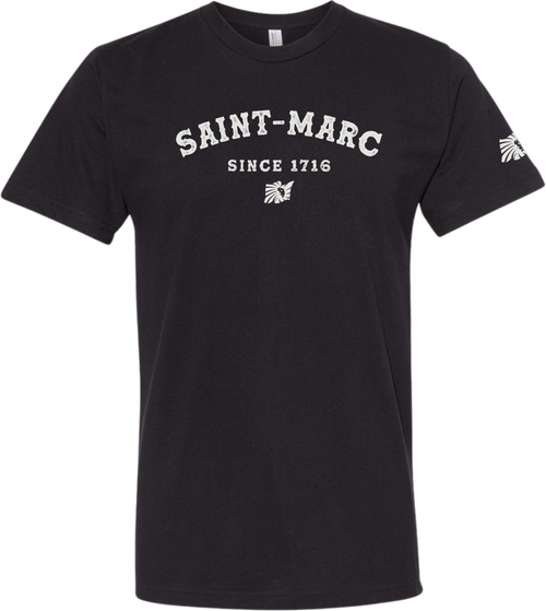 St. Marc 1716 - Saint-Marc Est. 1716 Crew Unisex Tee Black White Front