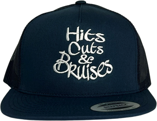 Hits, Cuts & Bruises Podcast - HCB Branded Trucker Hats Navy, Black, White