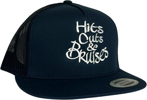 Hits, Cuts & Bruises Podcast - HCB Branded Trucker Hats Navy, Black, White