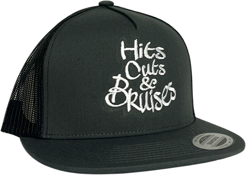 Hits, Cuts & Bruises Podcast - HCB Branded Trucker Hats Charcoal, Black, White