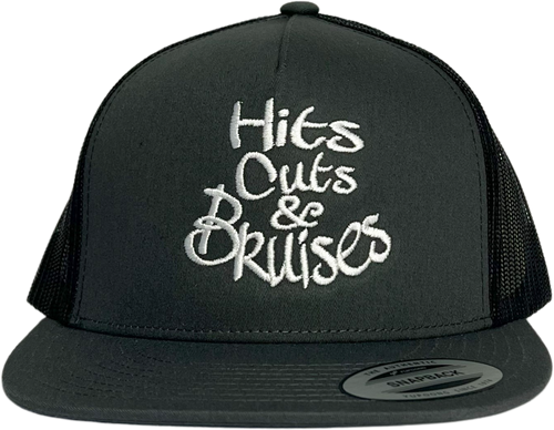 Hits, Cuts & Bruises Podcast - HCB Branded Trucker Hats Charcoal, Black, White
