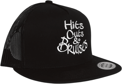 Hits, Cuts & Bruises Podcast - HCB Branded Trucker Hats Black, Black, White