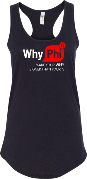 WOI Brand | WhyPhi Black White Red Racerback Tanks Front