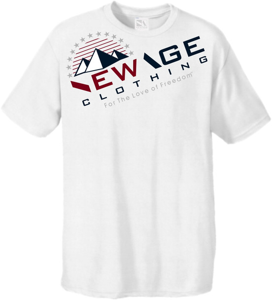 New Age Clothing - TriPy Love of Freedom White Red-Navy-Grey Softstyle Tees