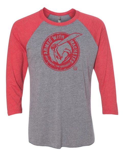 Hispaniola Port & Trade Company AWM Since 1804 Triblend Raglan Vin Grey Red