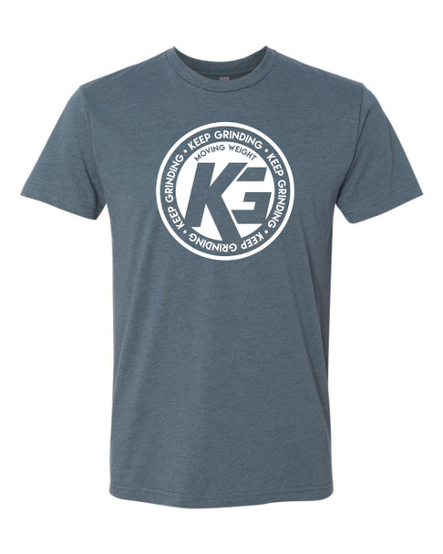 Keep Grinding Apparel | Circa Art - on a Indigo 100% Cotton Slim-Fit Tees