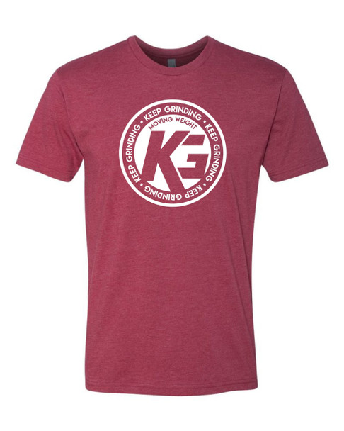 Keep Grinding Apparel | Circa Art - on a Cardinal 100% Cotton Slim-Fit Tees