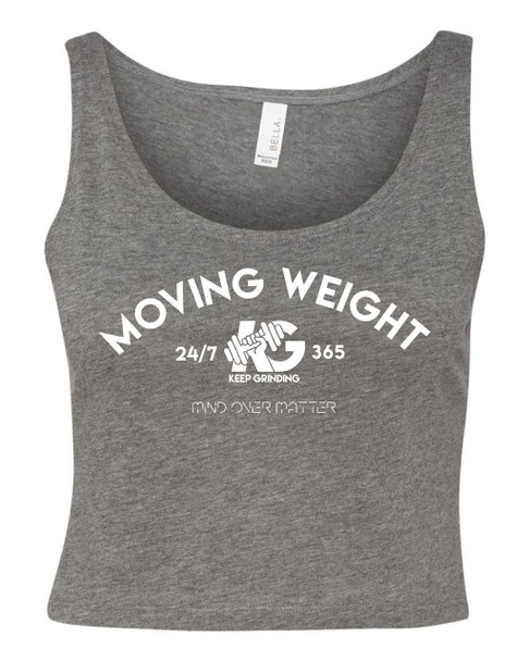 Keep Grinding Apparel | Moving Weight - Heather Grey Crop Tank