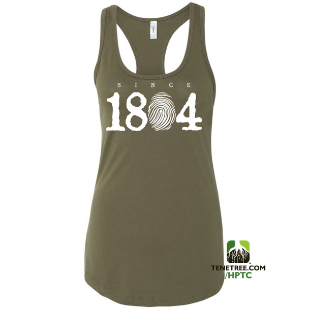 Hispaniola Port & Trade Company Since 1804 Ladies Crew Army Green White