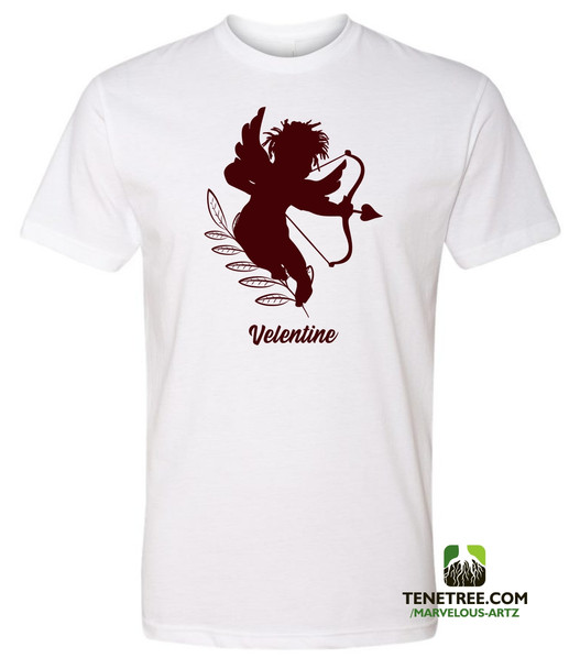 Marvelous Artz - "Velentine" Tees White Burgundy Red Front