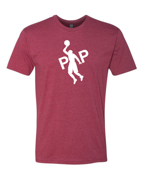 Pipman BBall Tee Heather Cardinal Red White