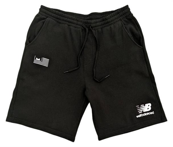 Marvelous Artz - Well Balanced Tee Black White Premium Unisex Cotton Fleece Shorts
