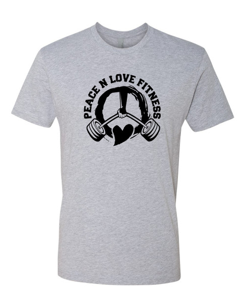 Peace N Love Fitness Brand - PNL Premium Fit Crew Tee Heather Grey & Black