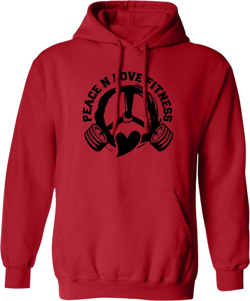 Peace N Love Fitness Brand - PNL Hoodie Red & Black