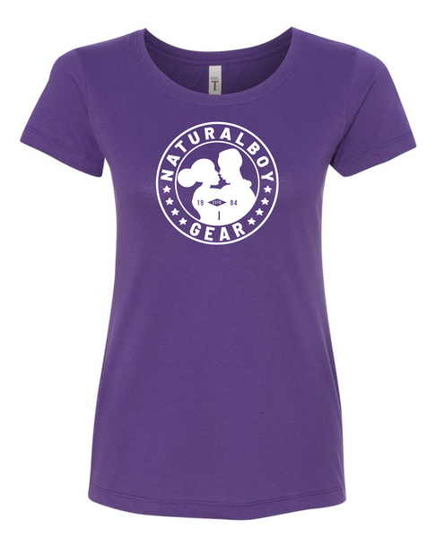 NaturalBoy Gear® - Branded FC Fit Crew Ladies Tee Purple White