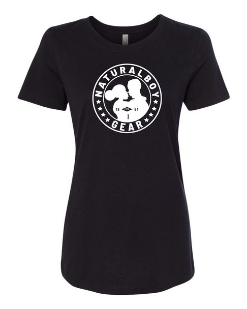 NaturalBoy Gear® - Branded FC Fit Crew Ladies Tee Black White