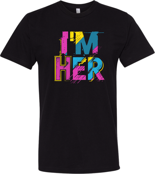 Marvelous Artz - I'm HER Fit Crew Unisex Tee Black Front