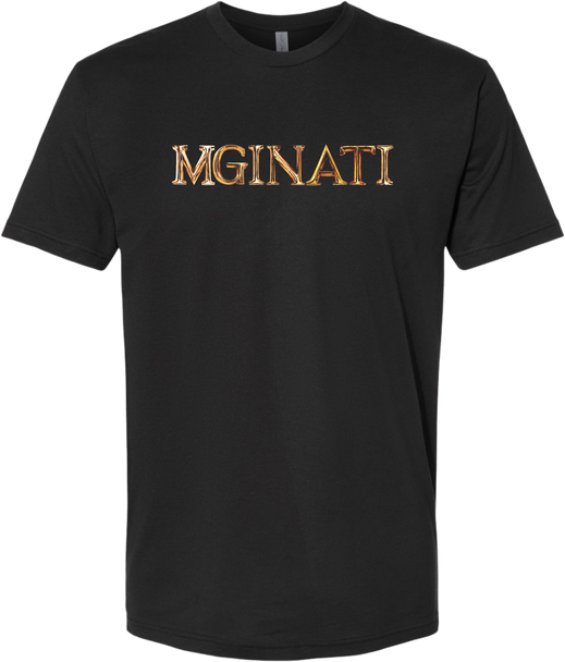 Mginati Brand | MGINATI Gold Plated - Black Crew Unisex Tee Front