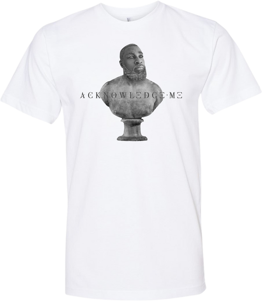 Mginati Brand | Acknowledge Me - White Crew Unisex Tee Front