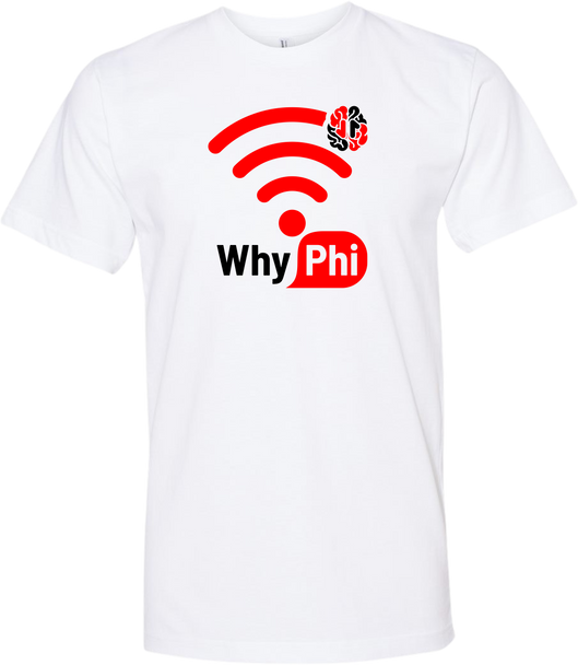 WOI Brand - WhyPhi Collection White Black Red Crew Unisex Tees Front