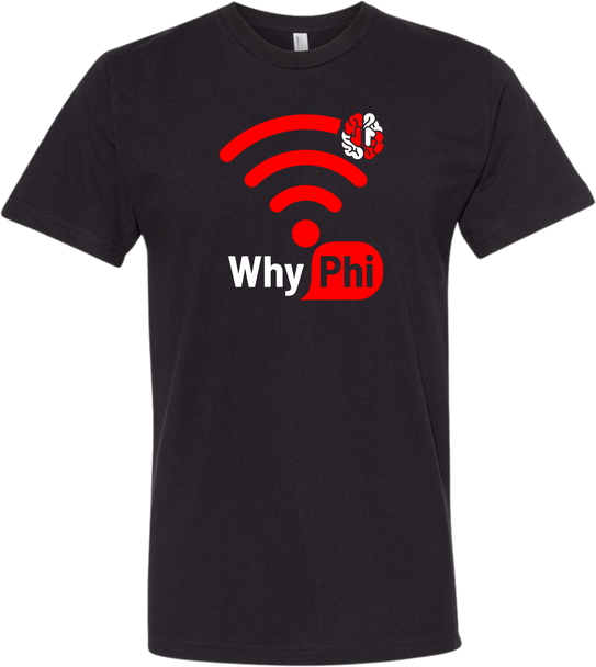 WOI Brand | WhyPhi Collection Black White Red Crew Unisex Tees Front