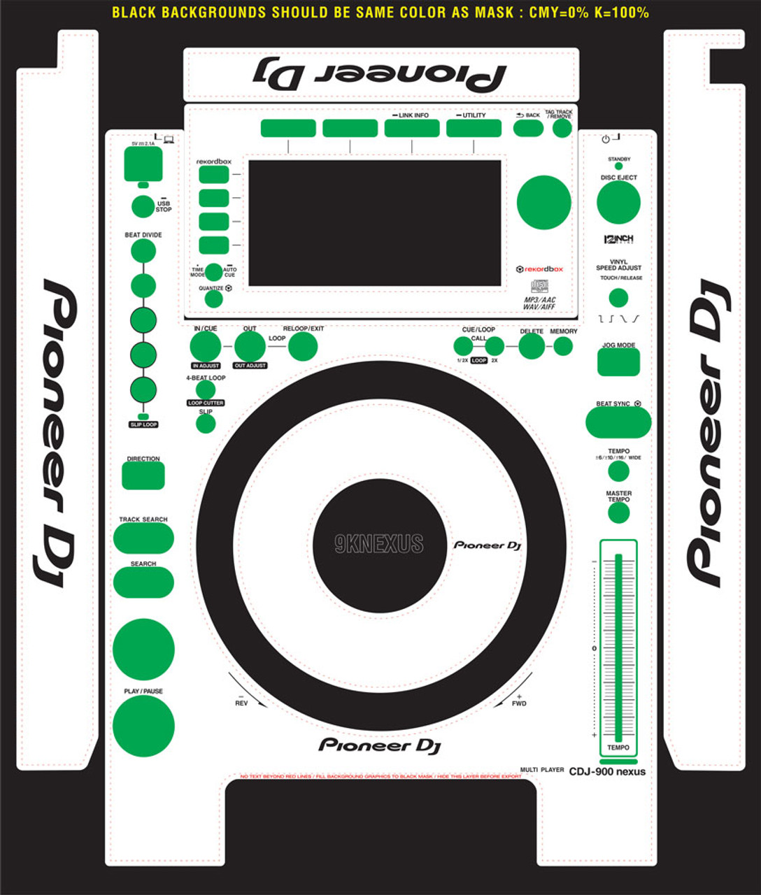 Pioneer CDJ-900nexus-Skinz- CUSTOM - 12inchSkinz