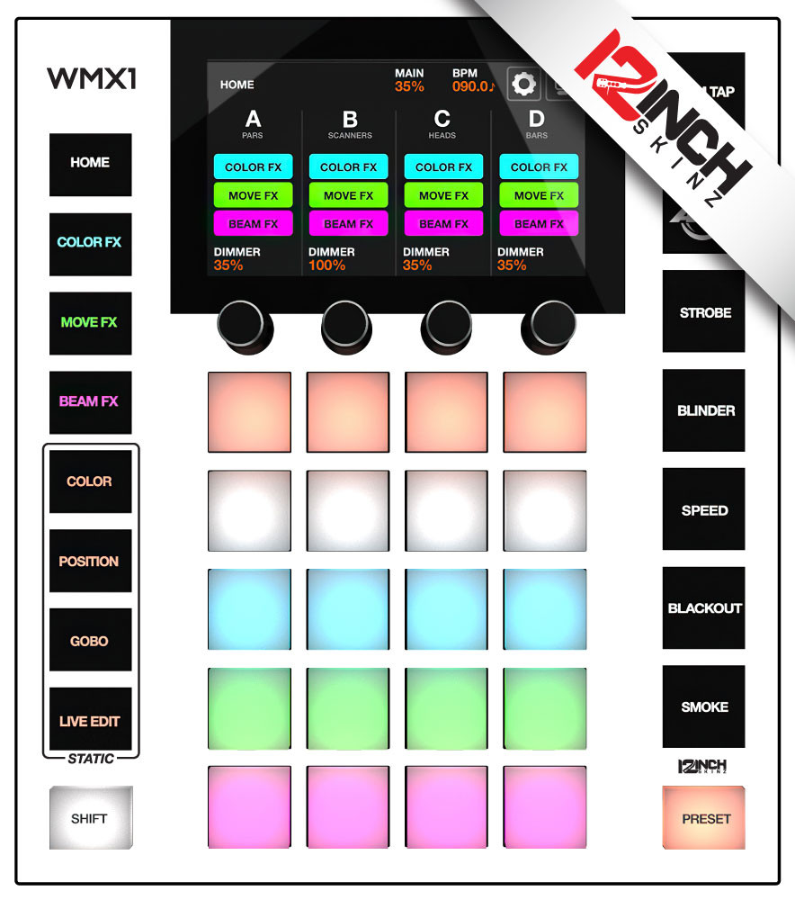 American DJ Wolfmix WMX1 (MK1 & MK2) Skinz - Colors - 12inchSkinz