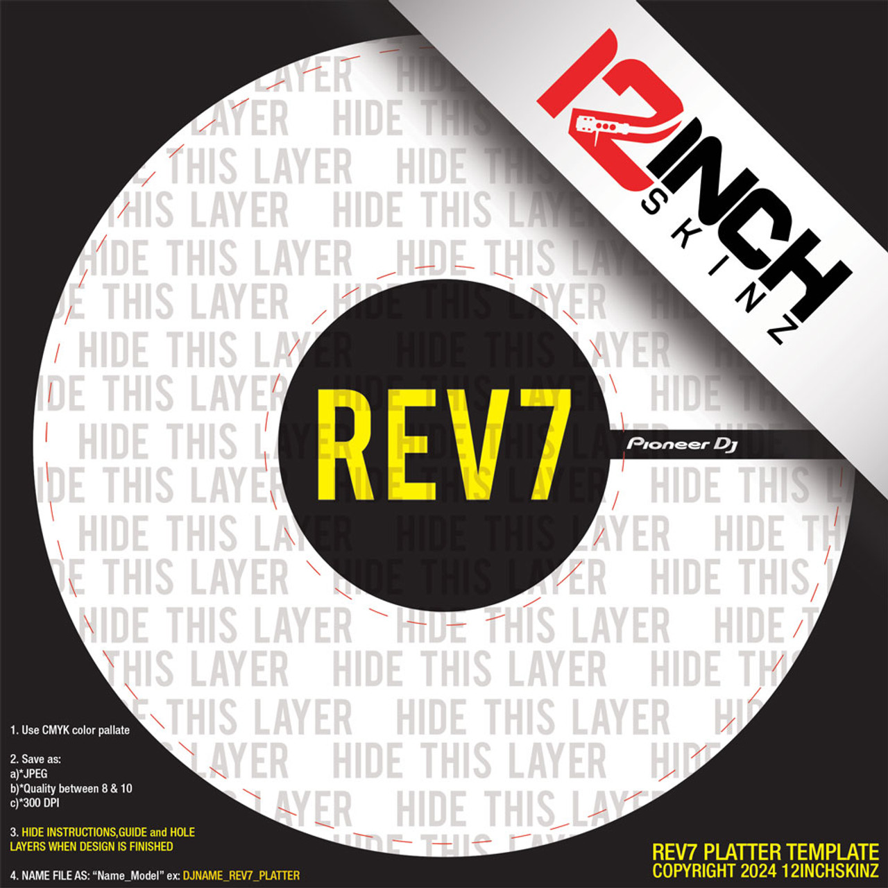 Phase Remote Vinyl Record Decals (4 piece) - OEM VERSION - 12inchSkinz
