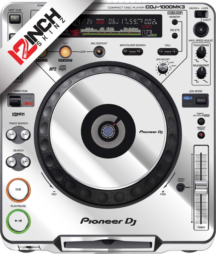 Pioneer CDJ-1000MK3 Skinz (SINGLE) - Metallics - 12inchSkinz