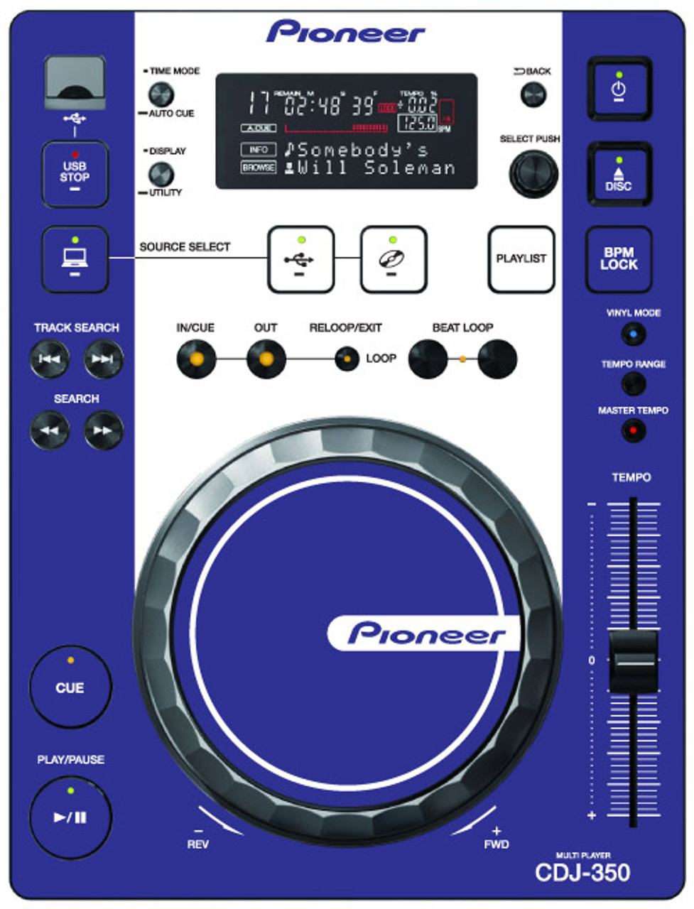 Pioneer CDJ-350 - Blue