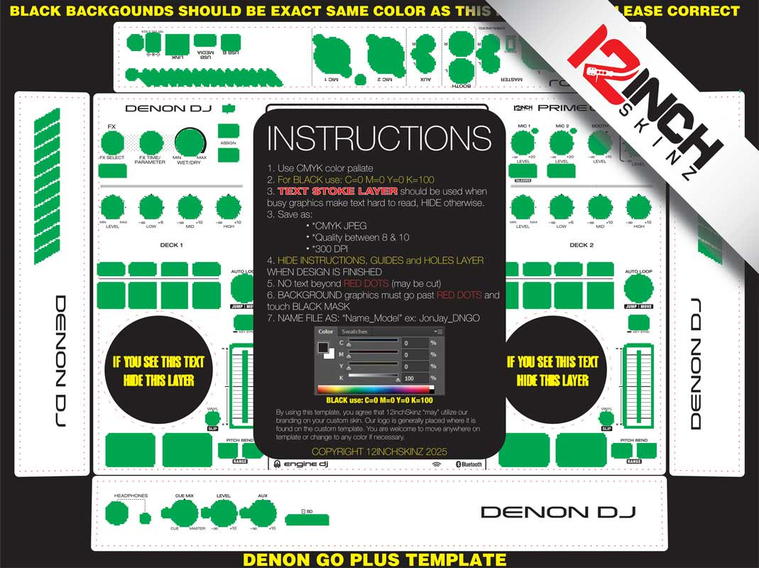 Denon Pime Go PLUS Skinz - Custom - 12inchSkinz
