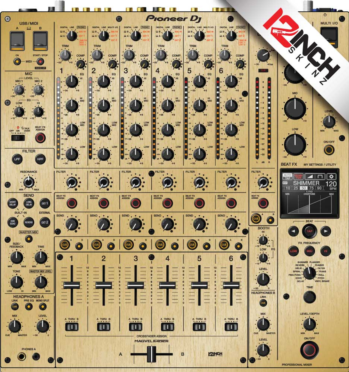 Pioneer DJM-V10 Skinz - Metallics