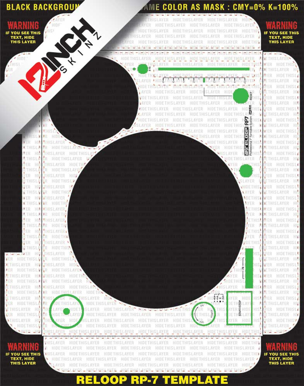 Reloop RP-7 Adhesive Skinz (SINGLE) - Custom Reloop RP-7 Adhesive Skinz (SINGLE) - Custom