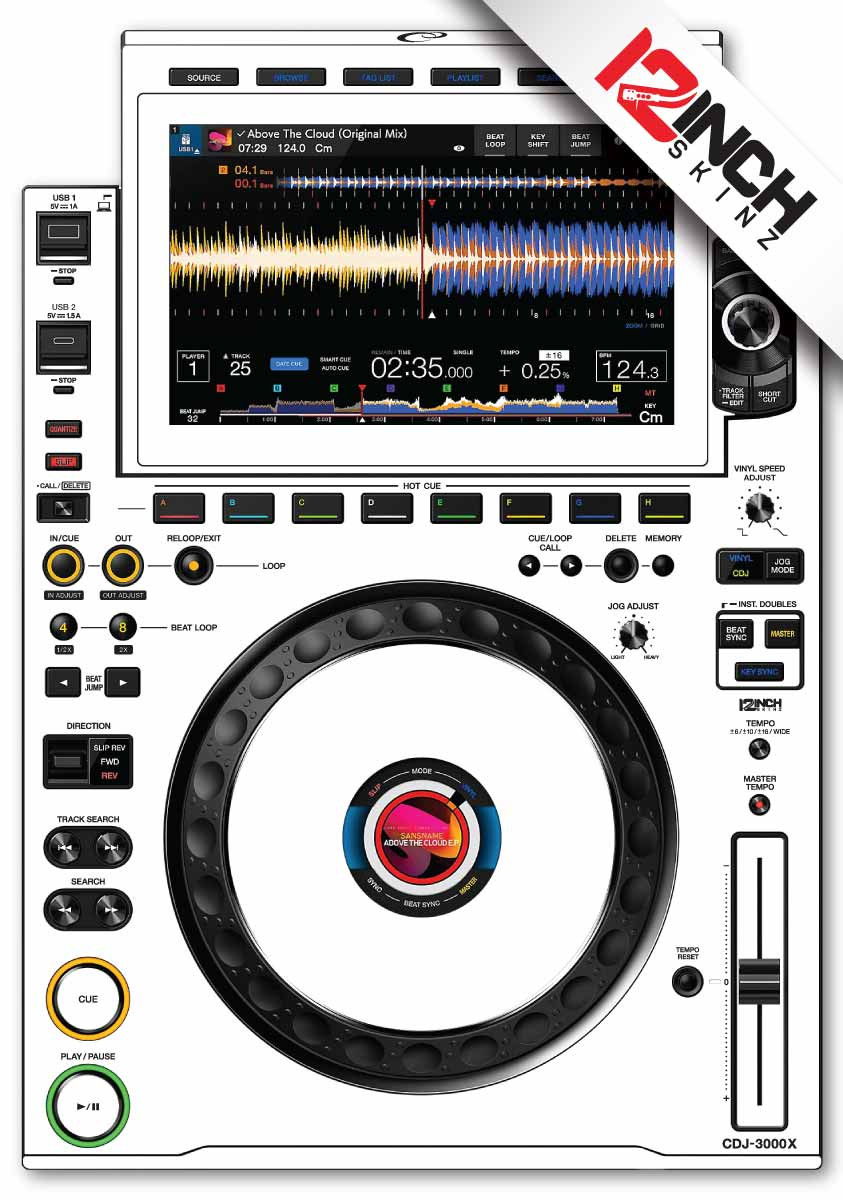 AlphaTheta CDJ-3000X Skinz (SINGLE) - COLORS - 12inchSkinz