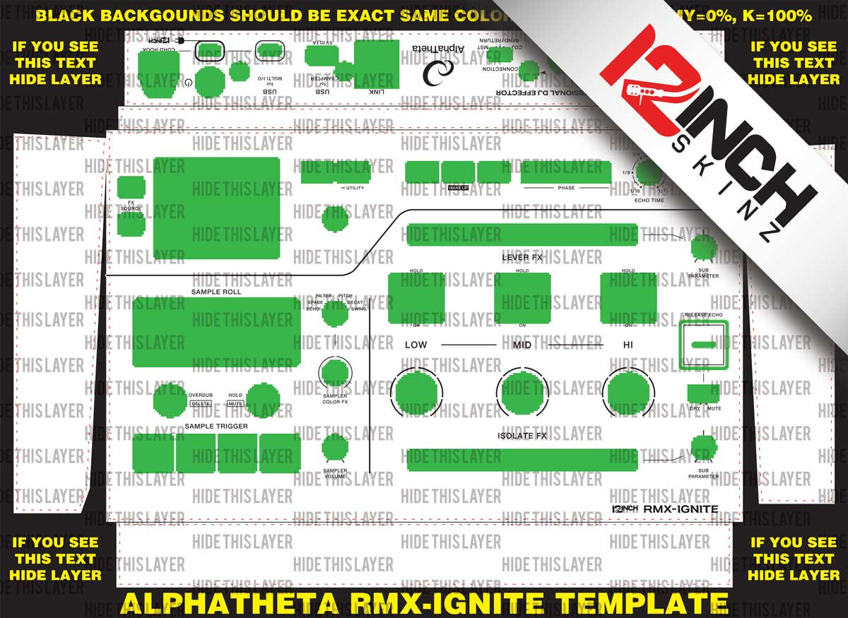 AlphaTheta RMX-IGNITE Skinz - Custom - 12inchSkinz