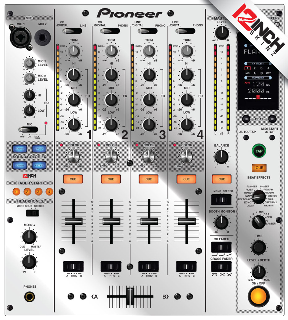 Pioneer DJM-800 Skinz - Metallics