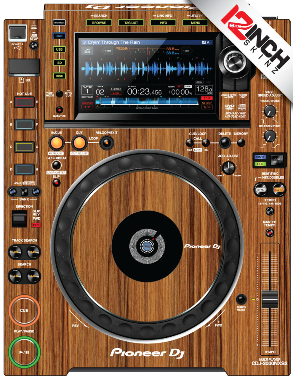 Pioneer CDJ-2000NXS2 Skinz (PAIR) - Woodgrain (hydro)