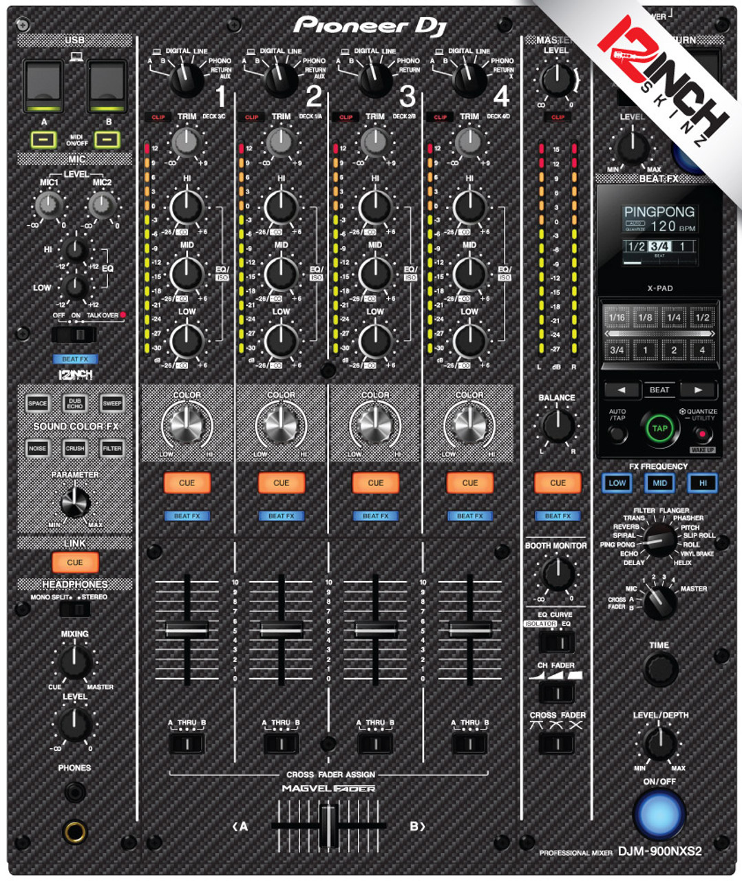 Pioneer DJM-900NXS2 Skinz - Carbon Fiber