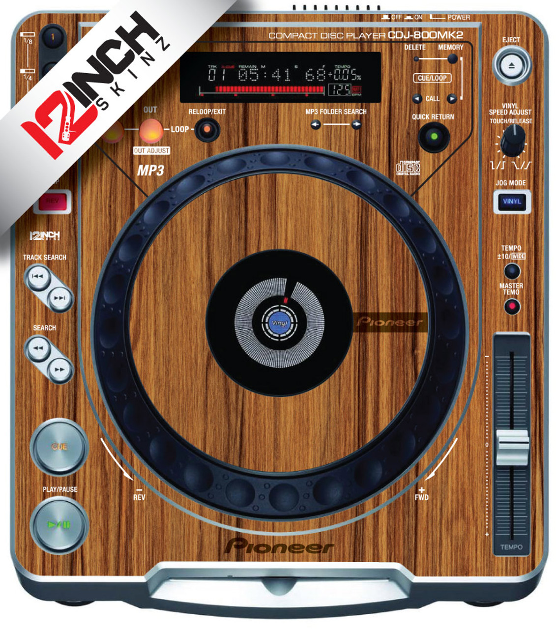 Pioneer CDJ-800MK2 Skinz (PAIR) - Woodgrain (Hydro