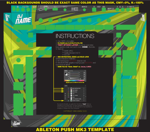 Ableton Push 2 Skinz - COLORS - 12inchSkinz