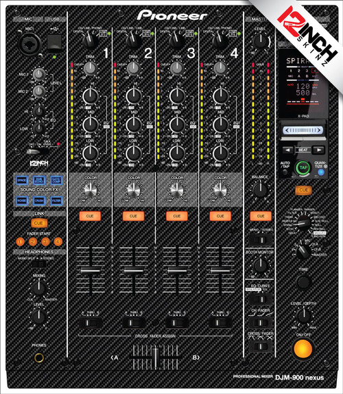 Pioneer DJM-800 Skinz - Carbon Fiber - 12inchSkinz