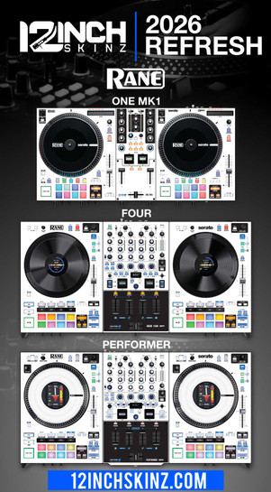 Refreshed 2026 graphics and text for the Rane ONE MK1, FOUR and PERFORMER skinz.