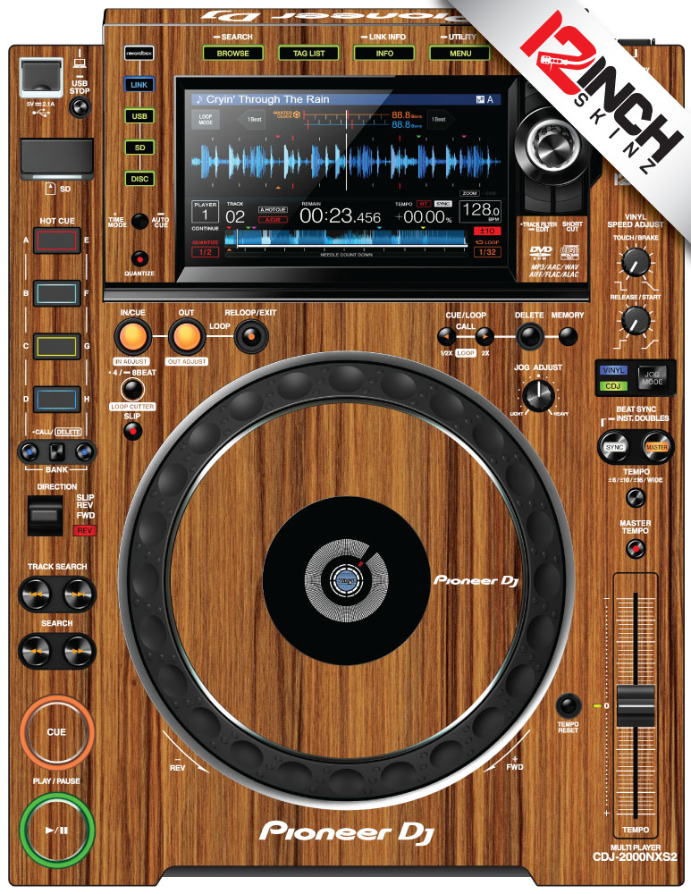 Pioneer CDJ-2000NXS2 Skinz (PAIR) - Woodgrain (hydro) - 12inchSkinz