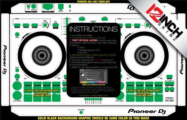 Pioneer DDJ-SB3 Skinz - Custom - 12inchSkinz